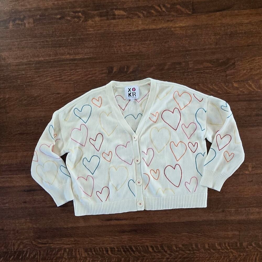 XO KR by Kerri Rosenthal for Anthropologie Women’s Heart Embroidered Cardigan